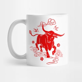 Chinese Year of the Ox in Red Mug